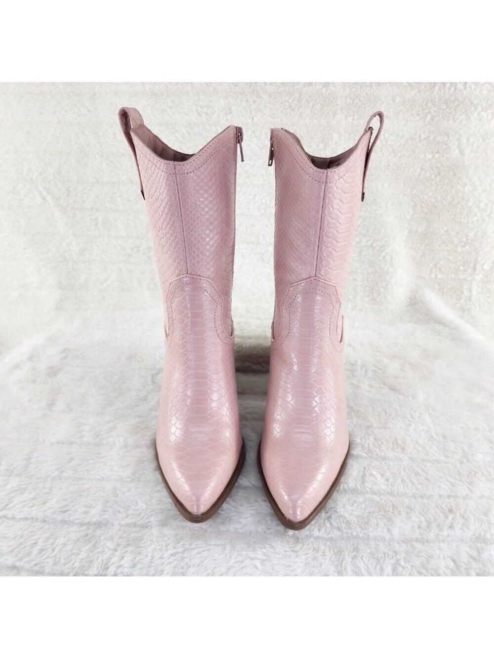 Dusty Pink Western Cowgirl Cow Boy Ankle Boots Slayer - Picture 7 of 10